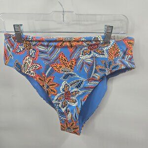 Marine Layer Blue Tropical Print Bikini Bottoms Large NWOT